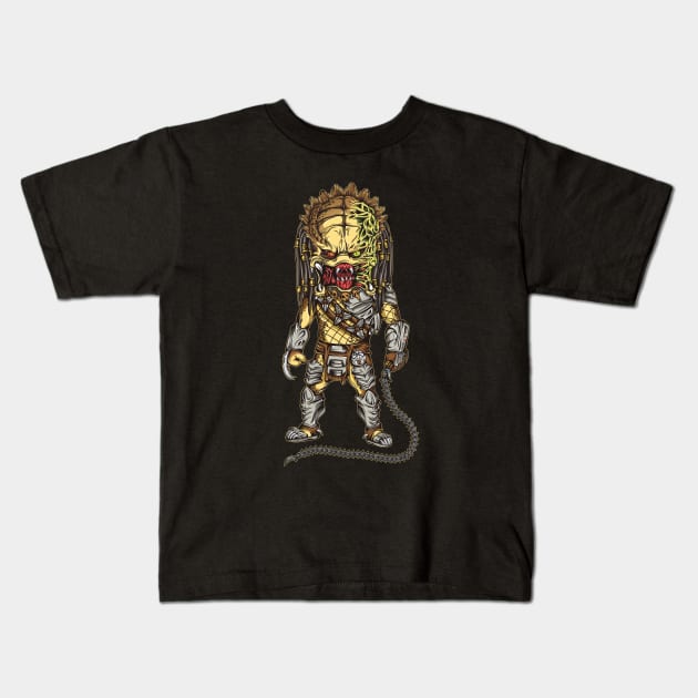 Wolf predator caricature full body Kids T-Shirt by FigureHQStudio